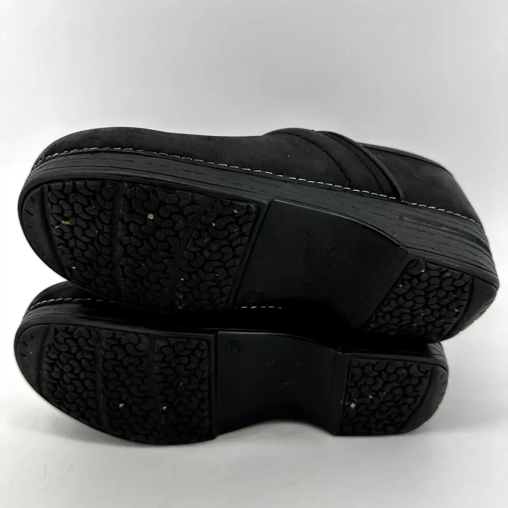 Dansko XP 2.0 Leather Clogs Shock Absorption Padded Collar Leather Black 6